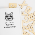 Stempel exlibris z kotem wzór 2 – przykład z imieniem
