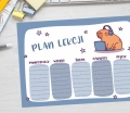 plan lekcji z kapibarą do wydruku - SweetPrint.pl