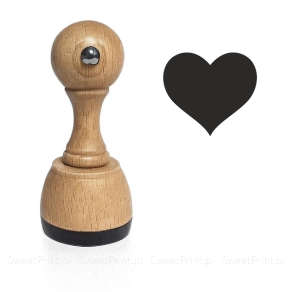 drewniany stempel do ceramiki i mydła z wzorem w kształcie serca - SweetPrint.pl