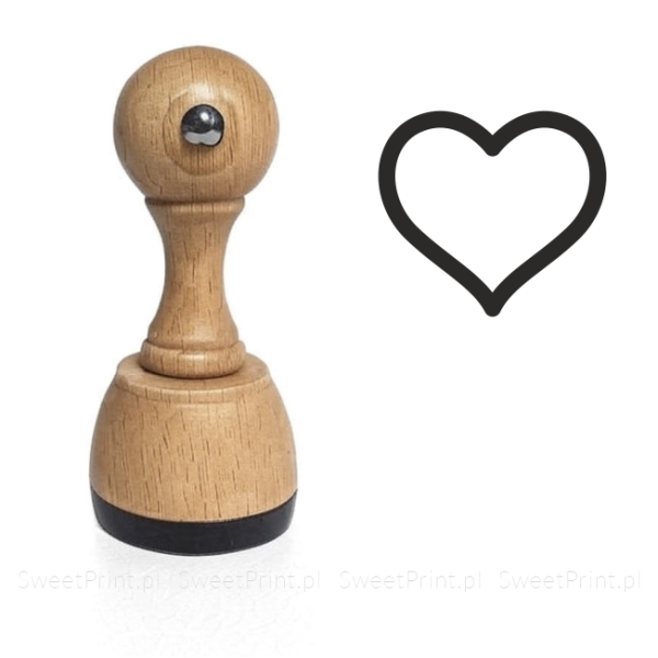 drewniany stempel do ceramiki i mydła z wzorem w kształcie serca - SweetPrint.pl
