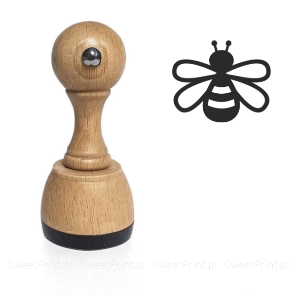 drewniany stempel do ceramiki i mydła z wzorem w kształciepszczoły - SweetPrint.pl