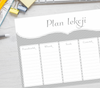 Plan lekcji do wydrukowania - PASTEL RETRO GREY