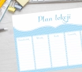niebieski plan lekcji do druku PASTEL RETRO BLUE PDF