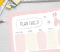 plan lekcji ŻYRAFA pastelowy - do pobrania PDF