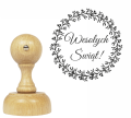stempel świąteczny  / pieczątka świąteczna z wiankiem - SweetPrint.pl