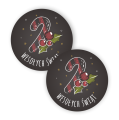 Czarne naklejki świąteczne z napisem Wesołych Świąt - eleganckie etykiety na prezenty - SweetPrint.pl
