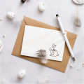 Stempel wielkanocny z zajączkiem -  drewniana pieczątka do kartek i dekoracji DIY.