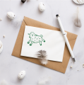 Stempel wielkanocny z barankiem -  drewniana pieczątka do kartek i dekoracji DIY.