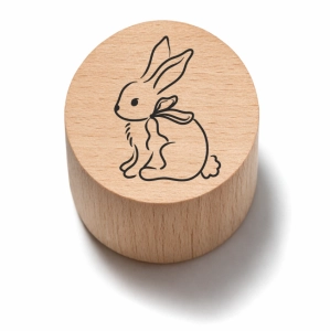 Drewniany stempel z kwatami w konewce | Pieczątka do scrapbookingu
