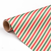 Papier do pakowania prezentów w czerwono-zielone paski