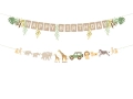 dwuczęściowy baner urodzinowy safari - napis Happy Birthday i girlanda ze zwierzątkami