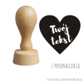 personalizowany stempel z sercem i twoim tekstem
