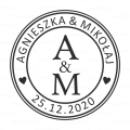 personalizowany stempel ślubny z inicjałami