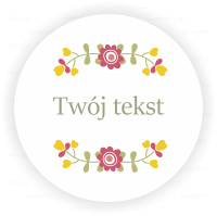 Personalizowane naklejki  z kwiatowym motywem