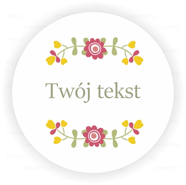 personalizowane naklejki z kwiatowym motywem