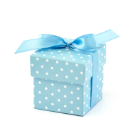 Pudełeczka dla gości  błękitne w kropki