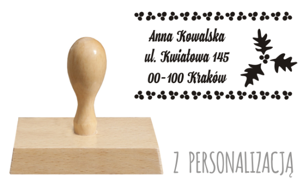 DREWNIANY, ŚWIĄTECZNY STEMPEL ADRESOWY