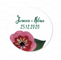 Personalizowane naklejki ślubne KWIATEK