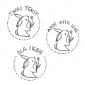 personalizowany drewniany stempel z małym zajączkiem
