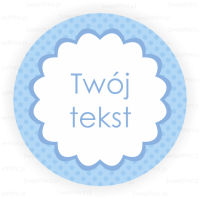 Personalizowane naklejki w kropeczki - NIEBIESKIE