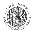 Stempel exlibris z kolibrem – wzór z przykładowym tekstem