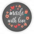 naklejki z kwiatowym motywem i napisem made with love