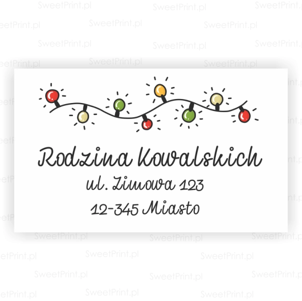 świąteczne naklejki adresowe