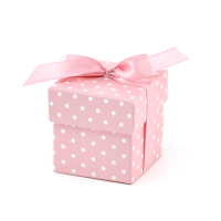 Pudełeczka dla gości  różowe w kropki
