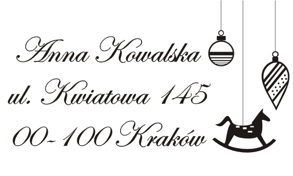 świąteczny personalizowany stempel adresowy