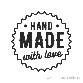 Stempel drewniany handmade with love