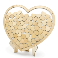 Drewniana księga gości z  serduszkami