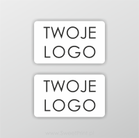 Prostokątne naklejki  z logo   6x4 cm