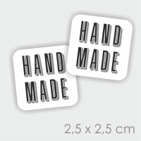 Naklejki mini HANDMADE   2,5x2,5 cm - 70 szt