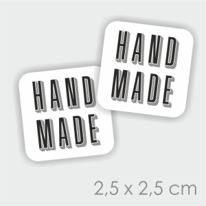 Naklejki mini HANDMADE   2,5x2,5 cm - 70 szt