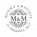 personalizowany stempel ślubny z inicjałami