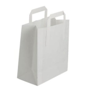 Torba / torebka  papierowa BIAŁA  MAŁA 23x18 cm z uchwytami