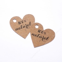 Zawieszki eko / etykietki z napisem "100% natural"