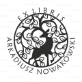 Stempel exlibris z jeleniem – odbicie wzoru okrągłego