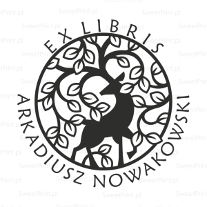 EXLIBRIS personalizowany stempel z jeleniem