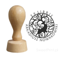 Stempel exlibris z jeleniem – drewniany stempel z gumką