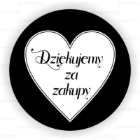 Naklejki Dziękujemy za zakupy - SERDUSZKO -  CZARNE