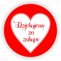 Naklejki Dziękujemy za zakupy - SERDUSZKO -  CZERWONE