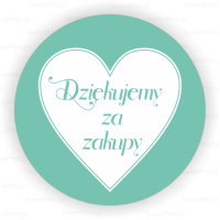 Naklejki Dziękujemy za zakupy - SERDUSZKO -  MIĘTOWE