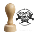 stempel ślubny z ptaszkami