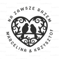 pieczątka ślubna z ptaszkami