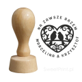 pieczątka ślubna z motywem ptaszków