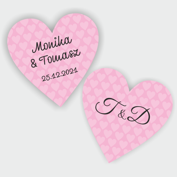 personalizowane naklejki serca