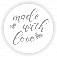Naklejki MADE WITH LOVE biało - szare