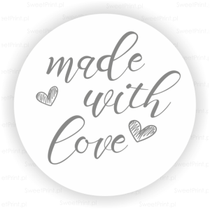 Naklejki MADE WITH LOVE biało - szare