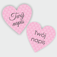 Personalizowane naklejki w kształcie serca - różowe